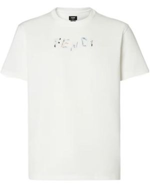 Fendi Slim-Fit Short-Sleeved Crew-Neck T-Shirt - White