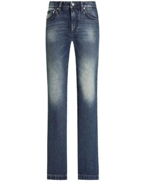 Dolce & Gabbana Logo Plaque Jeans - Blue