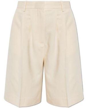 Anine Bing Brice Pleated Shorts - Natural
