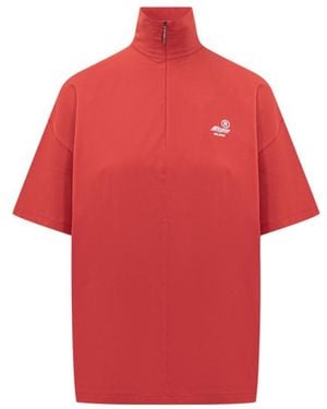 MSGM High Neck Jersey T-Shirt - Red