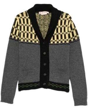 Marni Long-Sleeve V-Neck Cardigan - Black