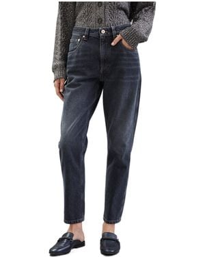 Brunello Cucinelli Logo Patch Straight Leg Jeans - Blue