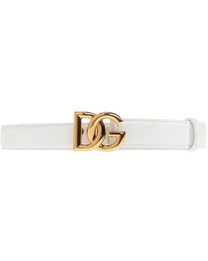 Dolce & Gabbana Dg Buckled Belt - White