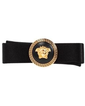Versace Medusa-Appliqué Satin Finished Hair Clip - White