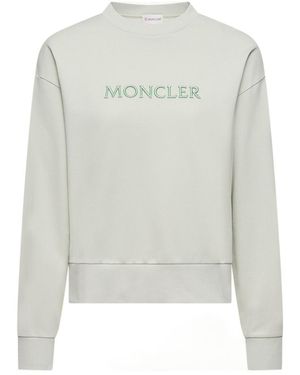 Moncler Logo Embroidered Crewneck Sweatshirt - Grey