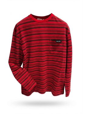 Miu Miu Striped Jersey T-Shirt - Red