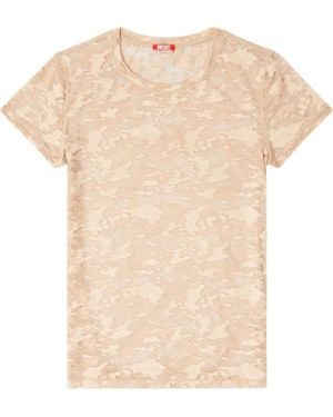 DIESEL Kasia-Utlt Short Sleeved Lace Top - Natural
