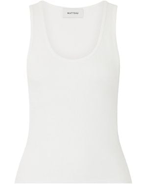 Matteau Ribbed Organic Cotton-Blend Jersey Tank - White