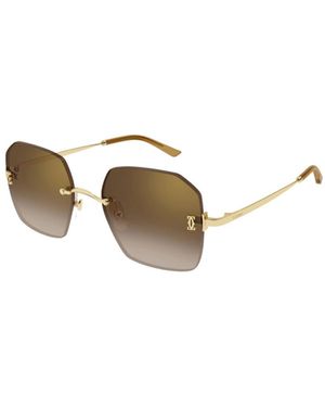 Cartier Frameless Geometric Sunglasses - Metallic