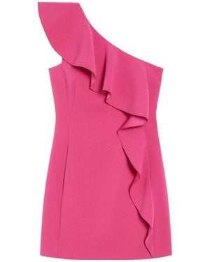 Max Mara One-Shoulder Ruffled Dress - Pink