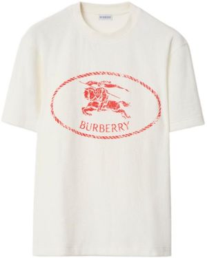 Burberry Ekd Printed Crewneck T-Shirt - White