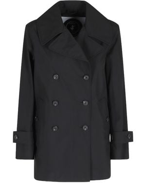 Save The Duck Collared Long-Sleeved Coat - Black