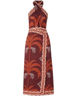 Johanna Ortiz Halterneck Maxi Dress - Red