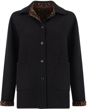Max Mara Double-Faced Wool-Blend Overshirt - Black