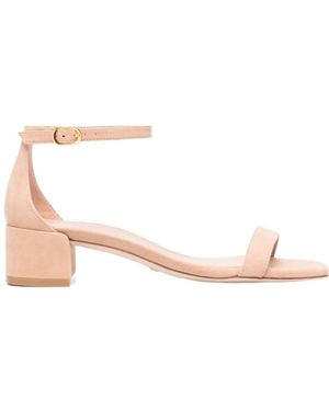 Stuart Weitzman Peep-Toe, Patent-Leather Booties - Pink