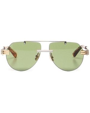 Bottega Veneta Eyewear Aviator Frame Sunglasses - Green