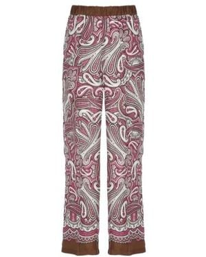 P.A.R.O.S.H. Elasticated-Waist Paisley Trousers - Red