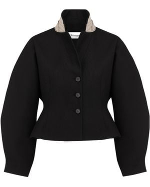 Dior Fitted Jacket With Puff Sleeves - Black