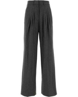 Pt Pantaloni Pt Torino Frankie Pleated Wide-Leg Pants - Gray