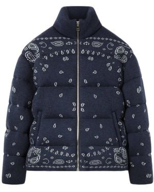 Alanui Bandana Jacquard Puffer Jacket - Blue