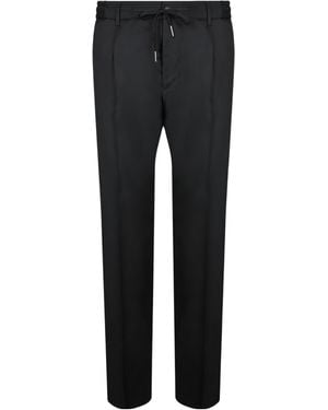 Tagliatore Drawstring Waist Trousers - Black