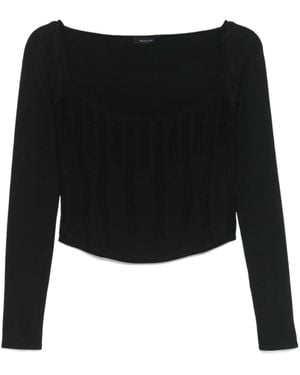 Mugler Boning-Detail Sweater - Black