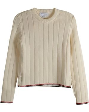 Thom Browne Long-Sleeved Crewneck Jumper - Natural