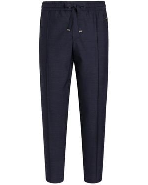 Dolce & Gabbana Virgin-Wool Jogging Pants - Blue