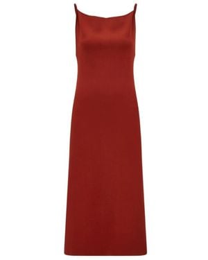 Ferragamo Knitted Slip Dress - Red