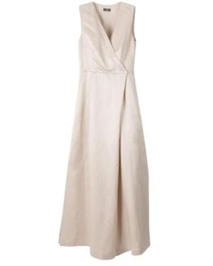 Peserico Flared V-Neck Jumpsuit - Natural