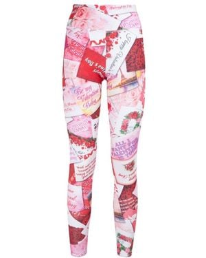 Balenciaga Patchwork Printed Leggings - Red