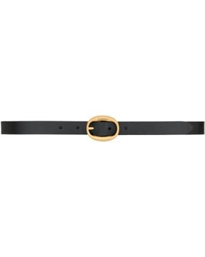 Saint Laurent Oval Buckle Belt - White