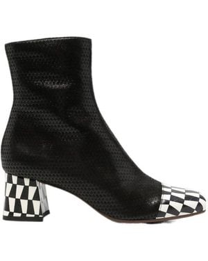 Chie Mihara Square-Toe Ankle Boots - Black
