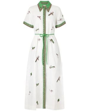 ALÉMAIS Wanda Embroidered Shirt Dress - White