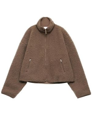 Entire studios Fleece Zip-Up Jacket - Brown