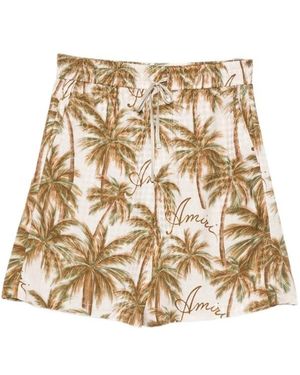 Amiri Palm Printed Shorts - Natural