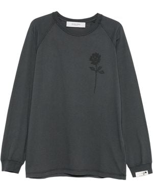 Golden Goose Rose Printed Long Sleeved T-Shirt - Black