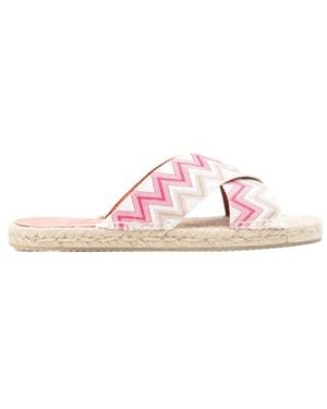 Missoni Zigzag Open Espadrilles - Pink