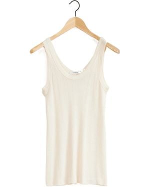 Lemaire Ribbed Scoop Neck Tank Top - White
