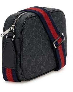 Gucci Gg Supreme Zipped Messenger Bag - Black