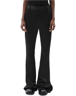 Ann Demeulemeester Adri Satin Flared Pants - Black