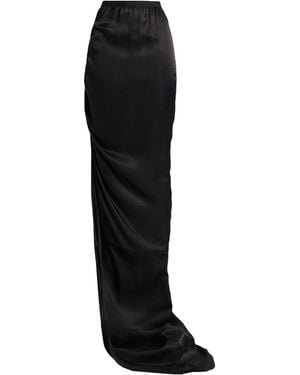 Rick Owens Solid-Colored Satin Midi Skirt - Black