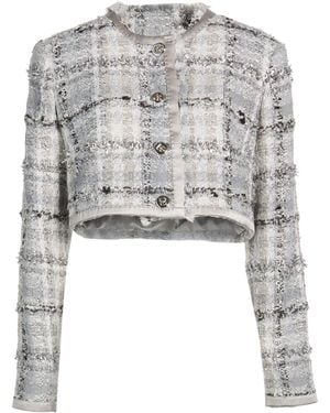 Dolce & Gabbana Plaid Metallic Blazer - Gray