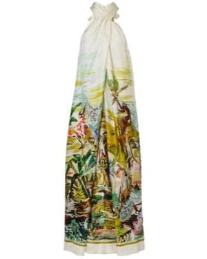 ALÉMAIS Jungle Boogie Halterneck Silk Maxi Dress - Metallic