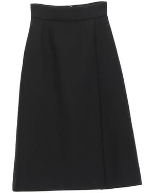 Dolce & Gabbana Wool-Blend A-Line Skirt - Black