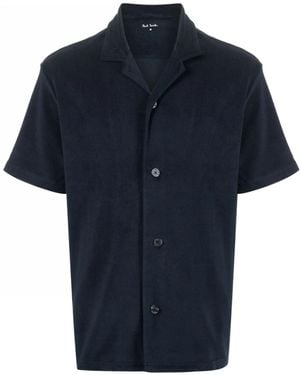 Paul Smith Short Sleeved Toweling Striped Shirt - Blue