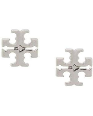 Tory Burch Kira Logo Earrings - White