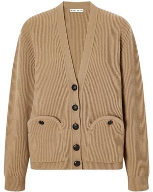Blazé Milano Ribbed Wool And Cashmere-Blend Cardigan - Natural