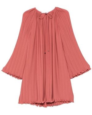 Lanvin Pleated Polyester Mini Dress - Red