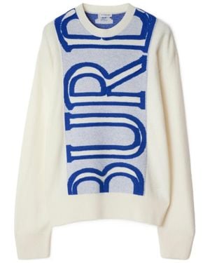 Burberry Logo Wool Jumper - Blue